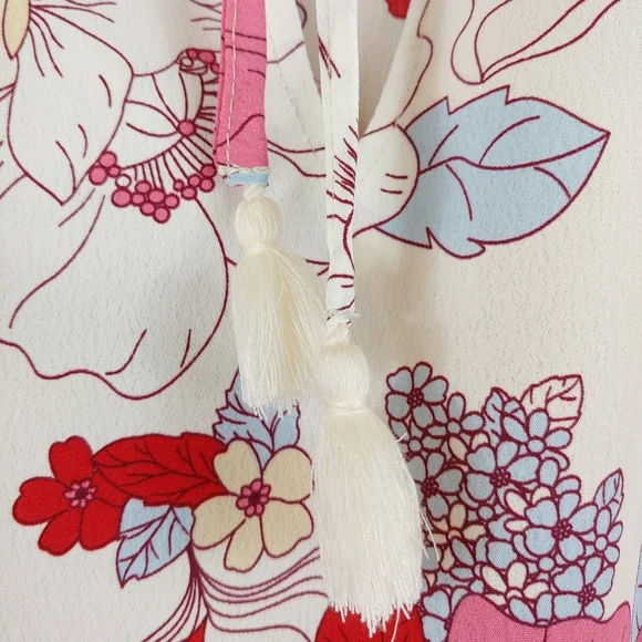 Anthropologie Sanctuary Meadow Floral Blouse long sleeves top oversized - Picture 7 of 13